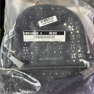 Michael Kors Black Laser-Cut Backpack